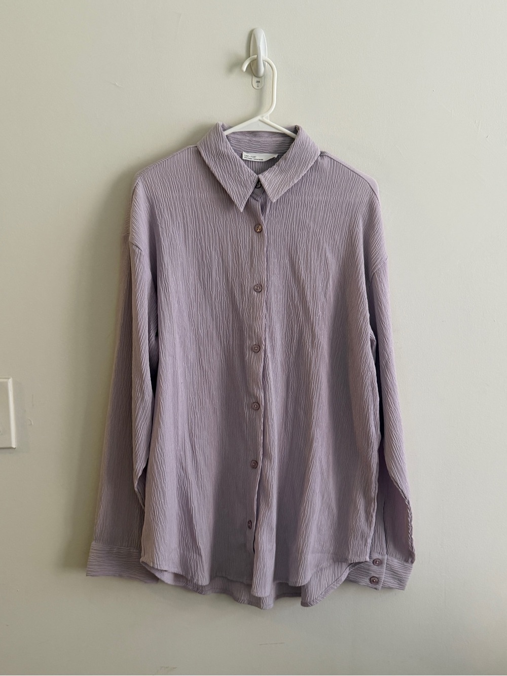 Oak & Fort Lilac Textured Button-Up Shirt